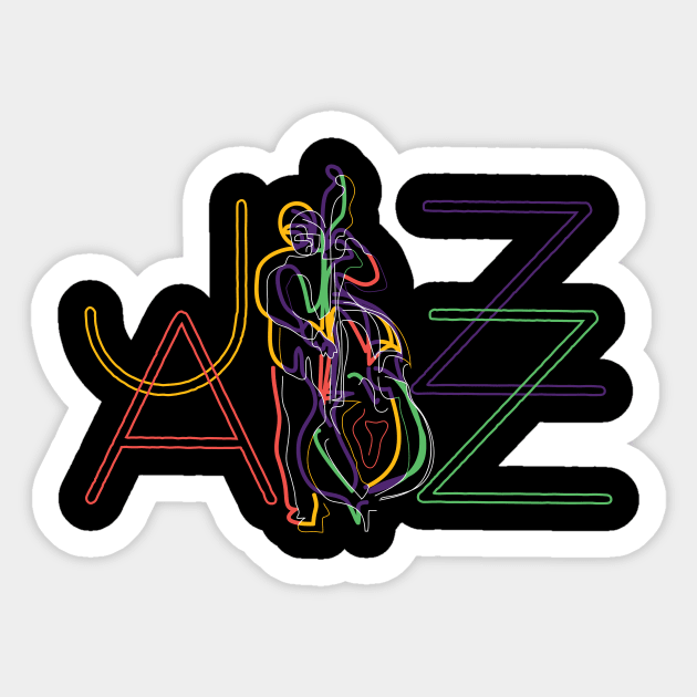 Abstract Colorful Bass Musician Sticker by jazzworldquest